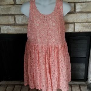 Kristin Miles peach lace tea dress